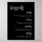Modernes, modernes Schwarzes Hochzeitdessert Bar Poster (Vorne)