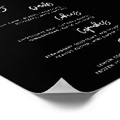 Modernes, modernes Schwarzes Hochzeitdessert Bar Poster (Ecke)