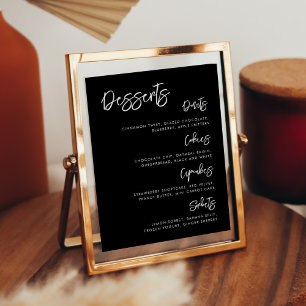 Modernes, modernes Schwarzes Hochzeitdessert Bar Poster