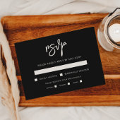 Modernes, modernes, schwarzes Hochzeitessen RSVP Karte
