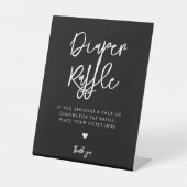 Modernes, modernes, schwarzes Windeln Sockelschild (Vorderseite)