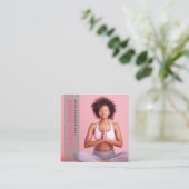 Modernes, modernes Yogalehrer-pink-Foto Quadratische Visitenkarte (Stehend Vorderseite)