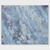 Modernes modisches Marmormuster im blauen Goldgrau Geschenkpapier (Flach)