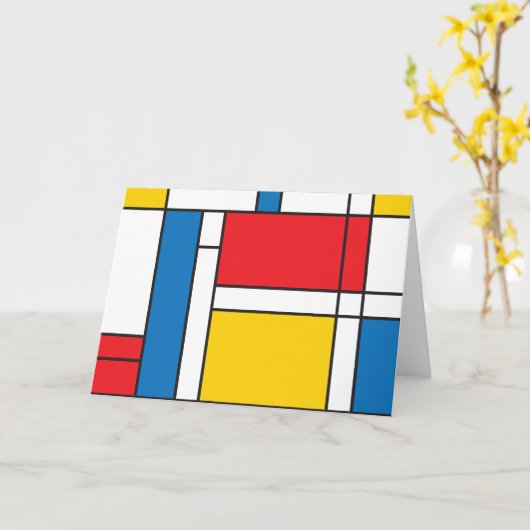 Modernes Mondrian inspiriertes grafisches Muster Karte (Gelbe Blume)
