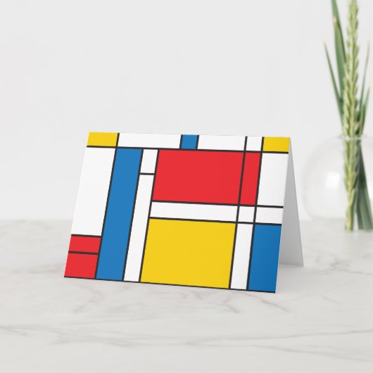Modernes Mondrian inspiriertes grafisches Muster Karte (Vorderseite)