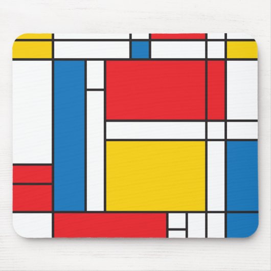 Modernes Mondrian inspiriertes grafisches Muster Mousepad (Vorne)