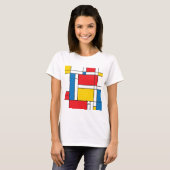 Modernes Mondrian inspiriertes grafisches Muster T-Shirt (Vorne ganz)