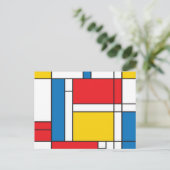 Modernes mondrisches Inspiriertes Grafikmuster Postkarte (Stehend Vorderseite)