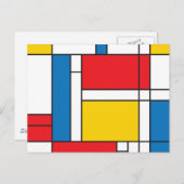 Modernes mondrisches Inspiriertes Grafikmuster Postkarte (Vorne/Hinten)