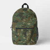 Modernes Mongram Forest Camouflage Camouflage Must Bedruckter Rucksack (Vorderseite)