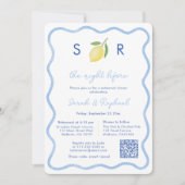 Modernes Mongram Lemon Wedding Probe Dinner Einladung (Vorderseite)