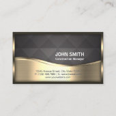 MODERNES MONgram LOGO Black Gold Metal Visitenkarte (Rückseite)