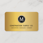 MODERNES MONgram LOGO Black Gold Metal Visitenkarte (Vorderseite)