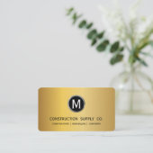 MODERNES MONgram LOGO Black Gold Metal Visitenkarte (Stehend Vorderseite)