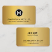 MODERNES MONgram LOGO Black Gold Metal Visitenkarte (Vorne/Hinten)