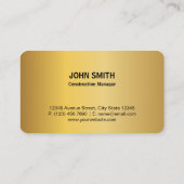 MODERNES MONgram LOGO Black Gold Metal Visitenkarte (Rückseite)