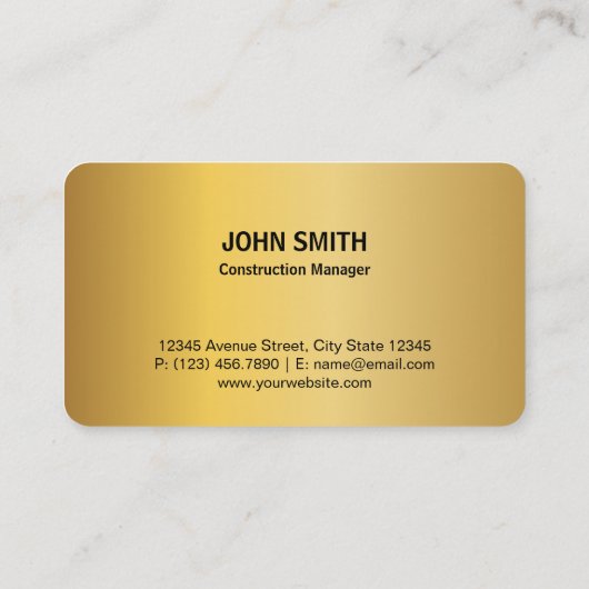 MODERNES MONgram LOGO Black Gold Metal Visitenkarte (Rückseite)