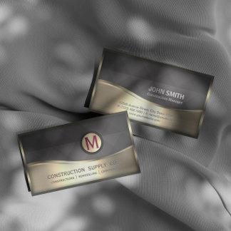 MODERNES MONgram LOGO Black Gold Metal Visitenkarte