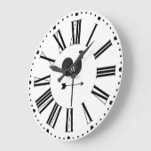 Modernes Mongram Rooster Weather Vane Große Wanduhr (Winkel)