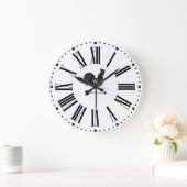 Modernes Mongram Rooster Weather Vane Große Wanduhr (Zuhause)