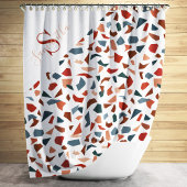 Modernes Mongram Terrazzo Mosaikmuster Duschvorhang