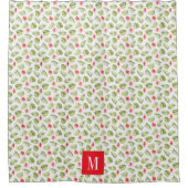 Modernes Mongram Tropical Palm Blätter Muster Duschvorhang (Vorderseite)