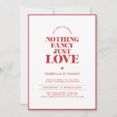 Modernes Monochrom Rot Nichts Extravagant Nur Lieb Save The Date (Vorderseite)