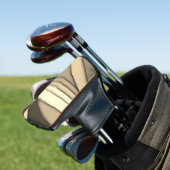 Modernes Monochrome Tan Golf Headcover (In Situ)