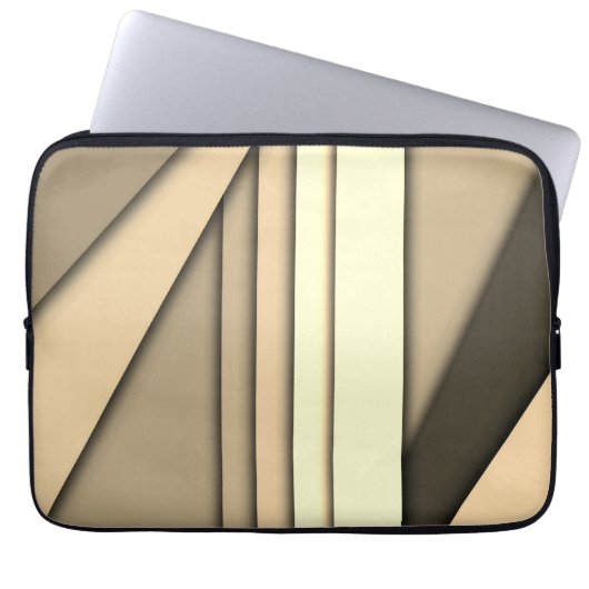 Modernes Monochrome Tan Laptopschutzhülle (Vorderseite)