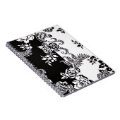 Modernes monochromes Blumenmuster-Notizbuch Notizblock (Rechte Seite)