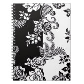 Modernes monochromes Blumenmuster-Notizbuch Notizblock (Vorderseite)