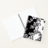 Modernes monochromes Blumenmuster-Notizbuch Notizblock (Innenseite)