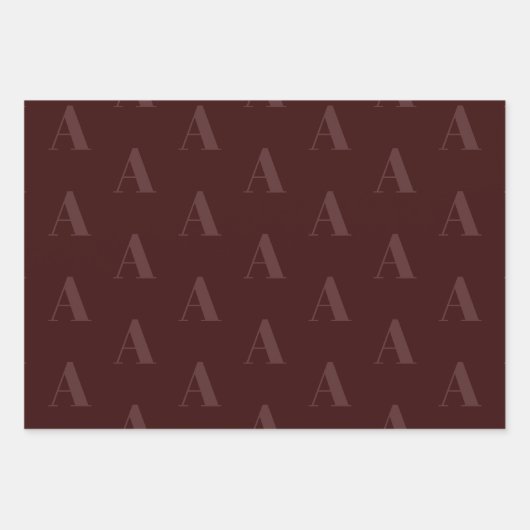 Modernes monochromes Bordeaux-Monochrommuster Geschenkpapier Set (Vorderseite)