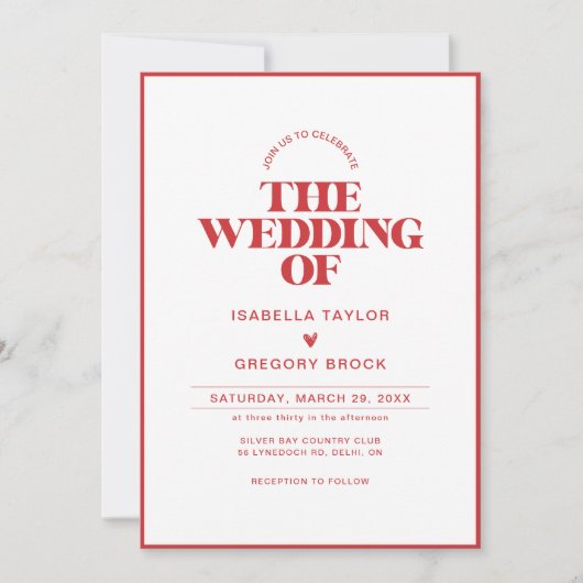 Modernes monochromes Foto mit QR-Code-Hochzeit Einladung (Vorderseite)