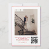 Modernes monochromes Foto mit QR-Code-Hochzeit Einladung (Rückseite)