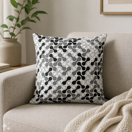 Modernes, monochromes geometrisches Metaballmuster Kissen