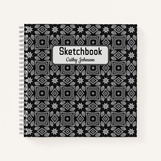 Modernes monochromes Notebook Notizblock (Vorderseite)