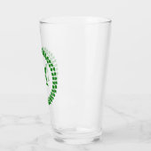 Modernes Monogram 4 Leaf Clover Green Kleeblatt Glas (Links)