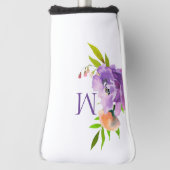 Modernes Monogram-Aquarelllavender Floral Golf Headcover (Rotieren 90)