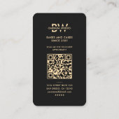 Modernes Monogram Baker Caterer Black Gold Whisky Visitenkarte (Rückseite)