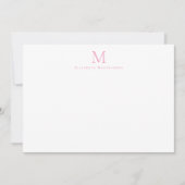 Modernes Monogram Ballet Slipper Pink Mitteilungskarte (Vorderseite)