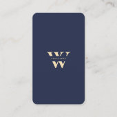 Modernes Monogram Berufliches Logo W Dark Blue Visitenkarte (Vorderseite)