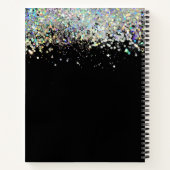 Modernes Monogram Black Glitzer Dot Grid Journal Notizblock (Rückseite)