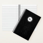 Modernes Monogram Black Leather Spiral Notebook Notizblock (Innen)