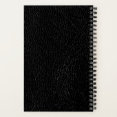 Modernes Monogram Black Leather Spiral Notebook Notizblock (Rückseite)