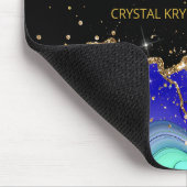 Modernes Monogram Blue Green Agate Glitzer Noteboo Mousepad (Ecke)