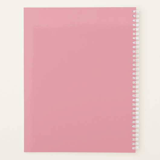 Modernes Monogram Blush Dusty Pink Girly Script 20 Planer (Rückseite)