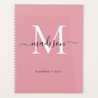 Modernes Monogram Blush Dusty Pink Girly Script 20