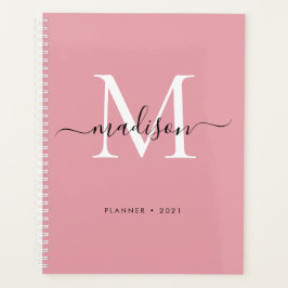 Modernes Monogram Blush Dusty Pink Girly Script 20 Planer