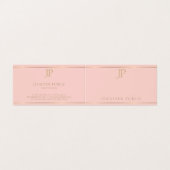 Modernes Monogram Blush Pink Gold Minimalistisches Visitenkarten (Außenseite Aufgefaltet)